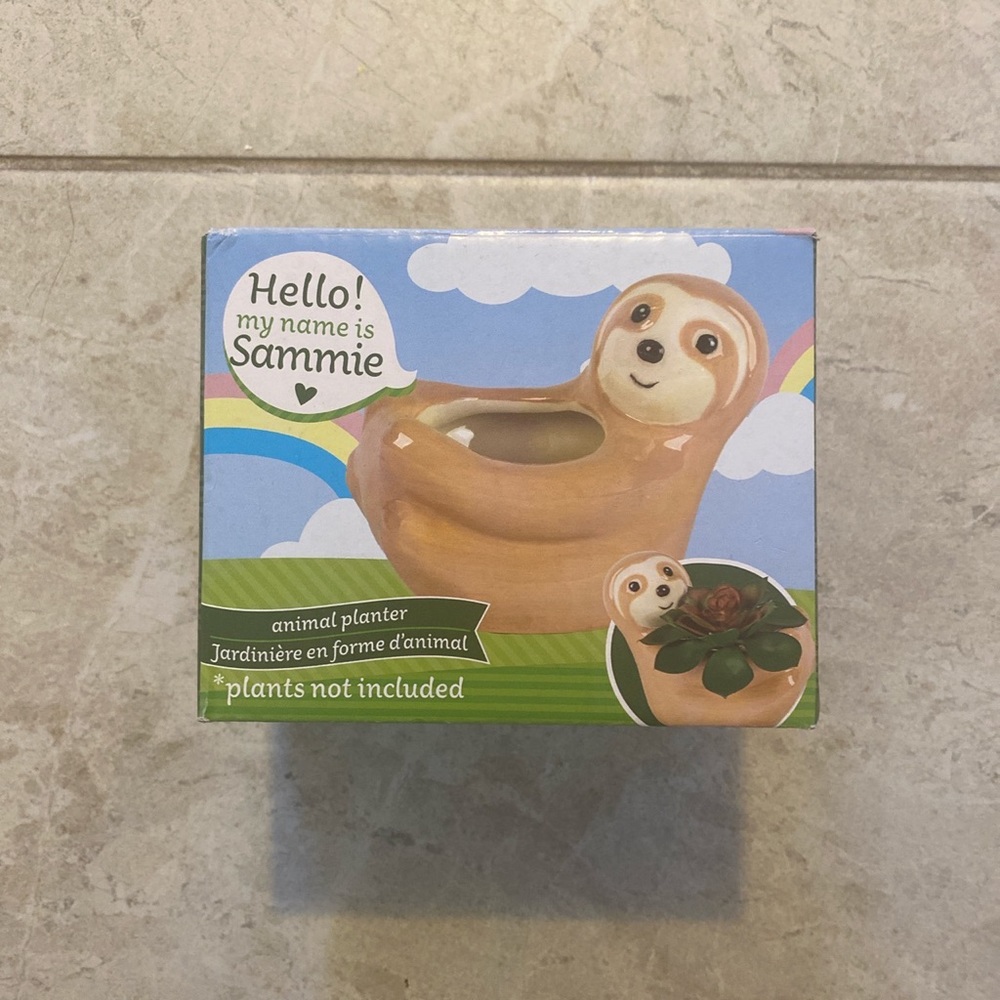 Sammie the Sloth Small Ceramic Planter